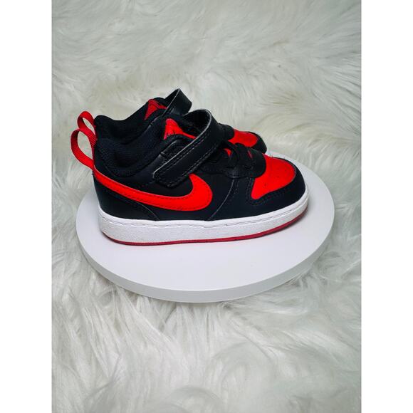Gently Used $47 NIKE Nike Court Borough Low Recraft Dunks Air Force 7 Black Red - Picture 4 of 6